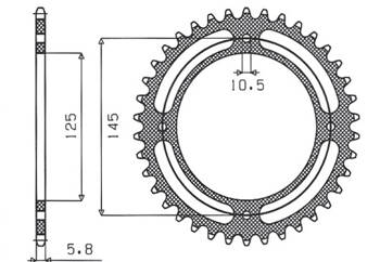 Steel Rear Sprocket YAMAHA XT 600E 90-03 / XT 660Z TENERE 91-00 [45]