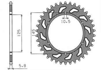 Steel Rear Sprocket YAMAHA XT 660 R/X 04-14 / XT 600Z 08-12 [45]