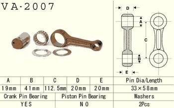 Vesrah Connecting rod YAMAHA YFM 350 RAPTOR 07-13 / WARRIOR / WOLVERINE 87-09 / BIG BEAR 350 87-99