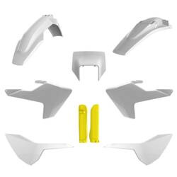 Pełny komplet plastików Husqvarna TE / FE TPI '17-'19 Polisport biało,żółty