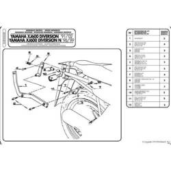 KAPPA stelaż kufra centralnego YAMAHA XJ 600 DIVERSION (91-03), DIVERSION N (96-99)