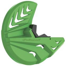 Osłona tarczy hamulcowej przód + osłony dolnej części zawieszenia Kawasaki KX 250F '13-'20 / KX 450F '15-'18 Polisport zielony