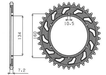 SUNSTAR Zębatka tylna stalowa HONDA CBR 600F SPORT 01-02  [46]