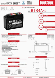 Akumulator BS BTR4A-5 Zamiennik YTR4A-BS 2.3 Ah 35A
