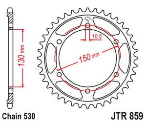 JT Zębatka tylna stalowa [48 zębów] YAMAHA FZS 600 FAZER 98-03 kolor czarny
