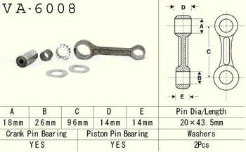 Vesrah Korbowód YAMAHA YZ 80 93-01 / YZ 85 02-18