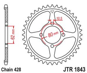 JT Zębatka tylna stalowa [54 zębów] YAMAHA TT-R 125 02-21