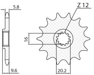 SUNSTAR Zębatka przednia stalowa KTM SX 65 98-18 [13]