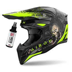 Kask cross Airoh Wraaap Darkness szary,żółty,czarny / matowy