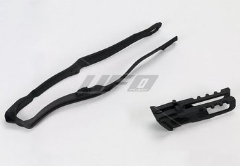 Komplet Ślizg UFO (HO04663) + Prowadnica (HO04662) dla Honda CRF 250R 14-17 i Honda CRF 450R 13-16 kolor czarny