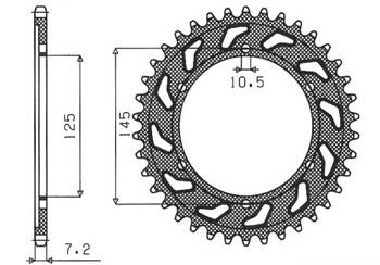 SUNSTAR Zębatka tylna stalowa YAMAHA TDM 850 99-01 [43]