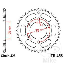 Zębatka tylna stalowa JT JTR458.36 ilość zębów 36Z
