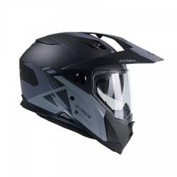 Kenny Racing Kask ADV z szybą EXTREME GRAPHIC BLACK/GREY MATT kolor czarny,szary