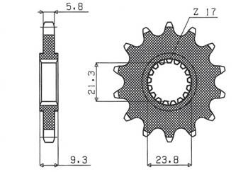 SUNSTAR Zębatka przednia stalowa HONDA CR 250 88-07 / CRF 450 02-18 / CRF 250R 22-23 / TRX 450/700 [13]