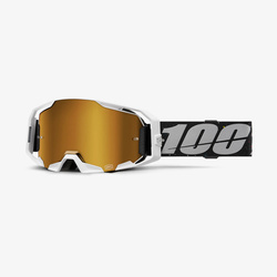 Gogle 100 PROCENT ARmatic rapidracer - mirror true gold lens - kolor szary/czarny szyba złote lustro