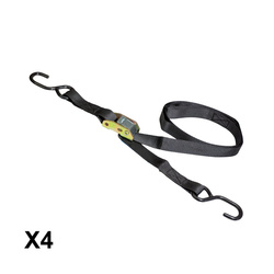 BIKETEC OM Komplet 4 pasów transportowe 25mm x 2m, Obciążenie do 200kg, 4 pasy, Kolor czarny