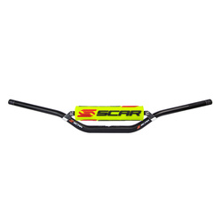 SCAR Kierownica Fatbar z poprzeczką Model McGrath/Short Bend [28,6mm]  kolor czarny, gąbka żółty/biały