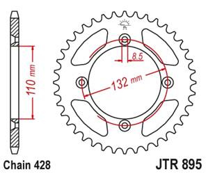 JT Zębatka tylna stalowa [49 zębów] KTM SX 85 04-18 / 105 XC 07-11 kolor czarny