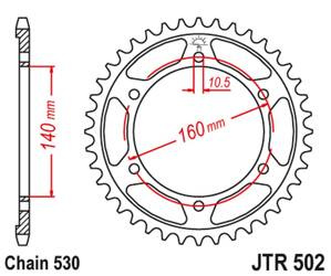 JT Zębatka tylna stalowa [50 zębów] KAWASAKI GPZ 750 84-88 / GPZ 1100 95-98 / ZZ-R 1100 90-01