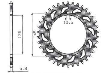 SUNSTAR Zębatka tylna stalowa YAMAHA XTZ 750 89-98 [46]