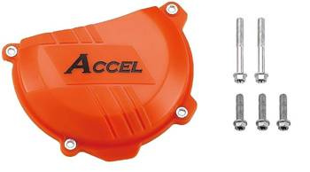 Accel Osłona pokrywy sprzęgła plastikowa KTM SXF250 '13- EXCF250 '14- SXF350 '11- EXCF350 '12- pomarańczowy