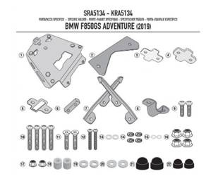 KAPPA STELAŻ KUFRA CENTRALNEGO BMW F 850GS Adventure (19) ALUMINIOWY MONOKEY