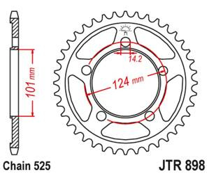 JT Zębatka tylna stalowa [41 zębów] KTM 950/990/1190 RC8 /DUKE/ SUPERMOTO kolor czarny