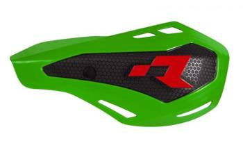 RACETECH 2022/04 OSŁONY RĄK (HANDBARY) HP1 KOLOR ZIELONY (Z MOCOWANIAMI Z OSŁONAMI POMP SPRZĘGŁA I HAMULCA NISSIN)