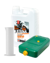 Zestaw pojemnik na olej + miarka +  Ipone KATANA 10W40 Offroad 4L