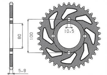 SUNSTAR Zębatka tylna stalowa SUZUKI GZ 250 MARAUDER 99-10 / GN 250 82-99 [41]