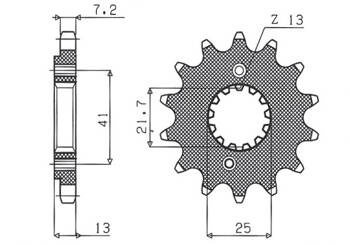 SUNSTAR Zębatka przednia stalowa HONDA XL 600/650V 89-07 / XL 700V [15]