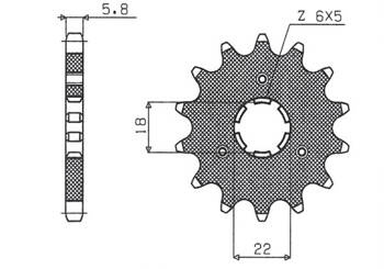 SUNSTAR Zębatka przednia stalowa KAWASAKI KX 125 94-07 [13]