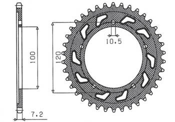 SUNSTAR Zębatka tylna stalowa APRILIA SMV 750 DORSODURO 08-12  [46]