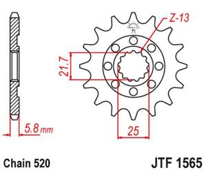 JT Zębatka przednia [13 zębów] KAWASAKI KXF 450 06-20 KLX 450 08-20