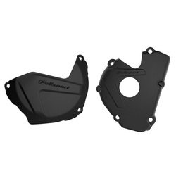 Osłona dekla alternatora + osłona pokrywy sprzęgła Kawasaki KX 250F '17-'21 Polisport czarny