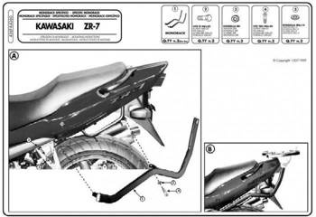 KAPPA stelaż kufra centralnego KAWASAKI ZR7 / ZR7S 750 (99-04)