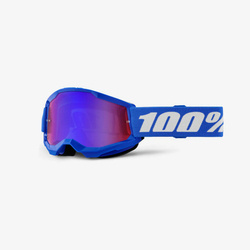 Gogle cross 100 Procent Strata 2 Youth Junior kolor niebieski/biały z czerwono/niebieskim lustrem