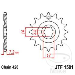 Zębatka przednia JT JTF1501.13 (13Z)