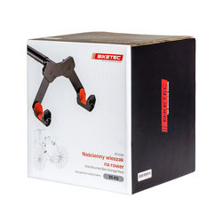 BIKETEC OM Wieszak ścienny na rower Wall Bike Rack stal malowana proszkowo, kolor czarny, plastik czerwony