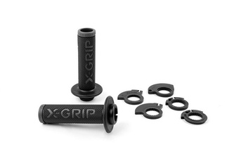 X-GRIP Manetki (gripy) Braaaap Grips Lock-On-Grip z adapterami rolgazu, grey open end (z otworem) X-GRIP, Kolor szary
