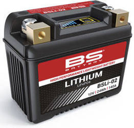 Akumulator Litowo-Jonowy BS BSLI-02 Zamiennik YTX4L-BS,YTX5L-BS,YTX7L-BS,YTX7A-BS,YTZ5S,YTZ7S)  24Wh,2Ah  140A