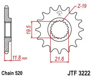 JT Zębatka przednia [12 zębów] POLARIS 250/300/350/400/425 89-99