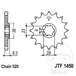 Zębatka przednia JT JTF1450.13 (13Z)