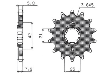 SUNSTAR Zębatka przednia stalowa YAMAHA XT 600 83-86 / TT600 / XT550 [15]