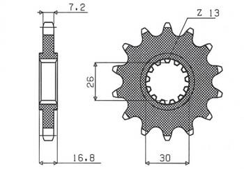SUNSTAR Zębatka przednia stalowa HONDA CBR 600F 99-12 / CBR 650F 14-16 [15]