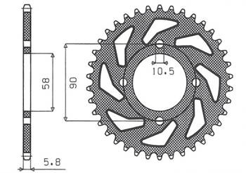 SUNSTAR Zębatka tylna stalowa HONDA XL 125V VARADERO 01-13 / KTM 200 DUKE 12-14 / 125 DUKE 11-13 [39]