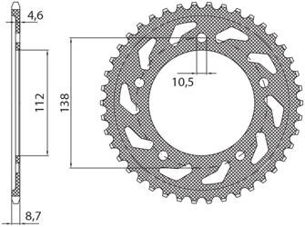 SUNSTAR Zębatka tylna stalowa YAMAHA YZF R6 99-02  [48]