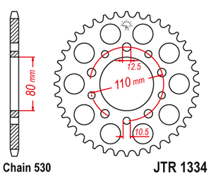 JT zębatka stalowa tylna 44 zęby (JTR1334) Honda CB VF