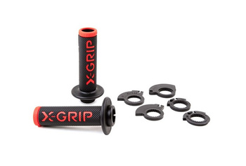X-GRIP Manetki (gripy) Braaaap Grips Lock-On-Grip (z adapterami rolgazu) Red Open End (z otworem) X-GRIP, Kolor czerwony