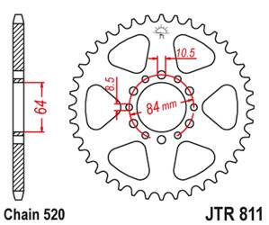 JT Zębatka tylna stalowa [48 zębów] SUZUKI TF 185 81- / DR 200 86-91